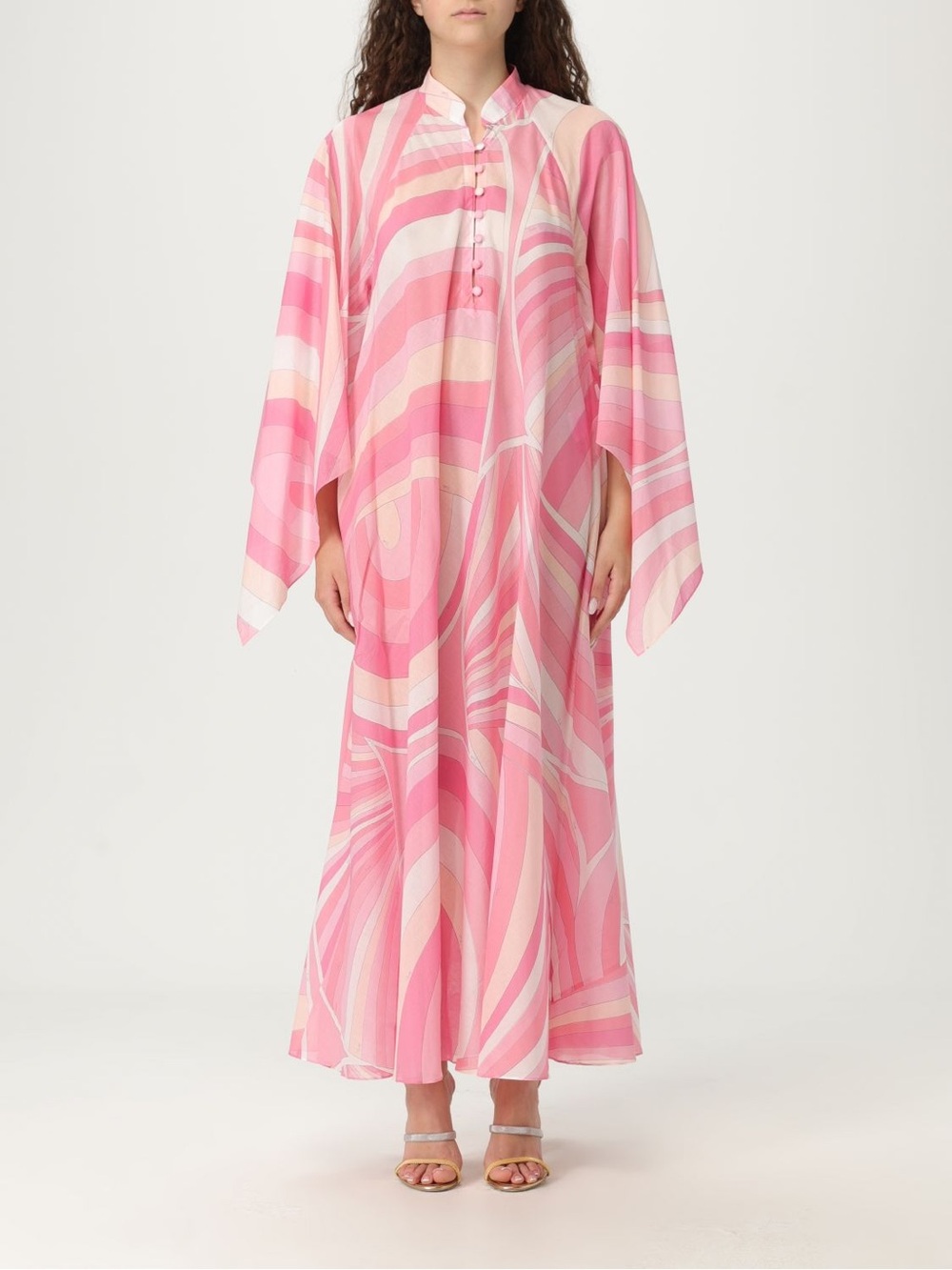 Emilio Pucci Pink Swirl Kaftan Maxi Dress